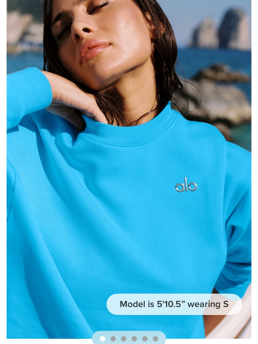 ALO Yoga Azure Blue XS Accoade Crewneck Sweatshirt 💙 SOLD OUT